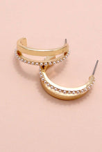 Load image into Gallery viewer, DOUBLE ROW PEARL GOLD MIX HOOP EARRINGS