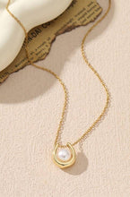 Load image into Gallery viewer, TITANIUM  STEEL NON-TARNISH PEARL U NECKLACE