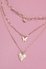 Load image into Gallery viewer, HEART BUTTERFLY PENDANT MULTILAYER NECKLACE