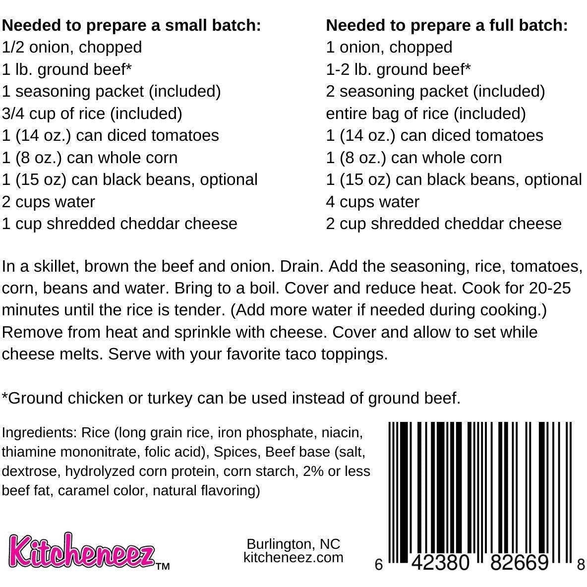 Kitcheneez Cheesy Mexican Rice Skillet Meal Kit Madison Kate & Co.