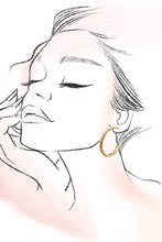 Load image into Gallery viewer, PEARL PAVE TITANIUM POST STUD HOOP EARRINGS