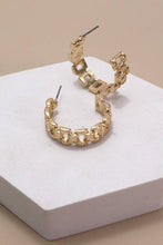 Load image into Gallery viewer, CLASSIC CHAIN CUTOUT HOOP EARRINGS