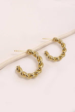 Load image into Gallery viewer, STAINLESS STEEL WATERPROOF TARNISHFREE TWIST HOOPS