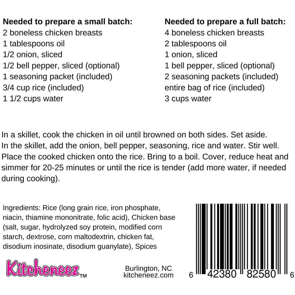 Kitcheneez Cajun Chicken and Rice Skillet Meal Kit Madison Kate & Co.