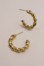 Load image into Gallery viewer, STAINLESS STEEL WATERPROOF TARNISHFREE TWIST HOOPS