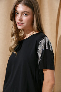 Rhinestone Fringe Top