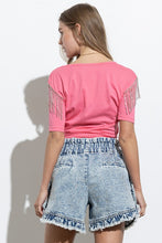 Load image into Gallery viewer, Rhinestone Fringe Top