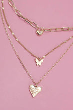 Load image into Gallery viewer, HEART BUTTERFLY PENDANT MULTILAYER NECKLACE