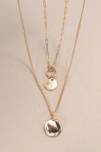 Load image into Gallery viewer, DOUBLE LAYER CIRCLE DROP PENDANT NECKLACE