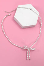 Load image into Gallery viewer, PEARL BEAD BOW RIBBON NECKLACE