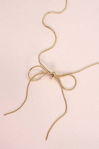 SNAKE CHAIN BOW PENDANT NECKALCE