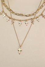 Load image into Gallery viewer, CROSS CHARM MULTI LAYER NECKLACE