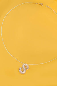 INITIAL PAVE RHINESTONE BUBBLE BALLOON NECKLACE | K