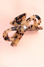 Load image into Gallery viewer, LARGE CUTE BOW RIBBON RHINESTONE HAIR CLAW CLIPS | TORT