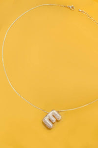 INITIAL PAVE RHINESTONE BUBBLE BALLOON NECKLACE | N