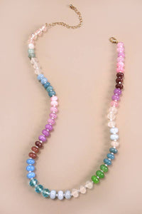 NATURAL AGATE GLASS SEMI PRECIOUS BEAD NECKLACE |1E