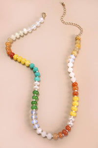 NATURAL AGATE GLASS SEMI PRECIOUS BEAD NECKLACE | 2A