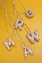 Load image into Gallery viewer, INITIAL PAVE RHINESTONE BUBBLE BALLOON NECKLACE | K