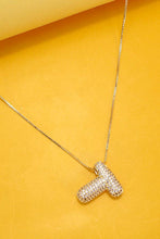 Load image into Gallery viewer, INITIAL PAVE RHINESTONE BUBBLE BALLOON NECKLACE | J