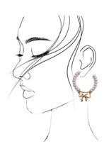 Load image into Gallery viewer, PEARL BOW RIBBON DROP EARRINGS