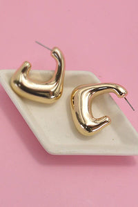 U SHAPE BUBBLE HOOP EARRINGS