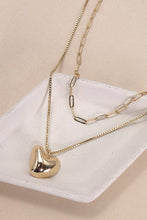 Load image into Gallery viewer, HEART PENDANT DOUBLE CHAIN NECKLACE