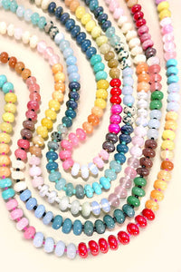 NATURAL AGATE GLASS SEMI PRECIOUS BEAD NECKLACE |1E