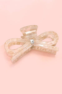 LARGE CUTE BOW RIBBON RHINESTONE HAIR CLAW CLIPS | TORT