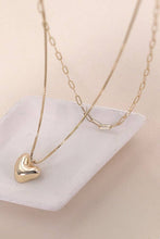 Load image into Gallery viewer, HEART PENDANT DOUBLE CHAIN NECKLACE