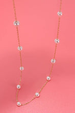 Load image into Gallery viewer, TITANIUM  STEEL NON-TARNISH PEARL STATION NECKLACE