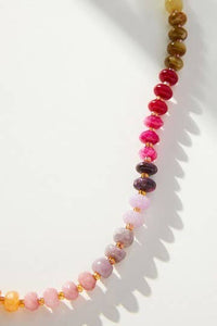 NATURAL AGATE GLASS SEMI PRECIOUS BEAD NECKLACE |1E