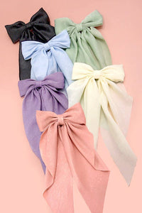 ORGANZA SHEER BOW RIBBON HAIR CLIPS | MINT