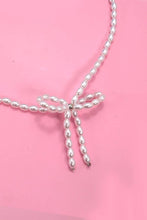 Load image into Gallery viewer, PEARL BEAD BOW RIBBON NECKLACE