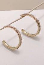 Load image into Gallery viewer, PEARL PAVE TITANIUM POST STUD HOOP EARRINGS