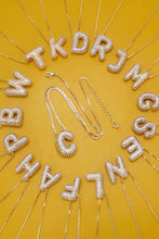 Load image into Gallery viewer, INITIAL PAVE RHINESTONE BUBBLE BALLOON NECKLACE | K