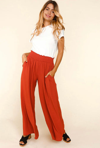 Ali Linen Pants | Rust