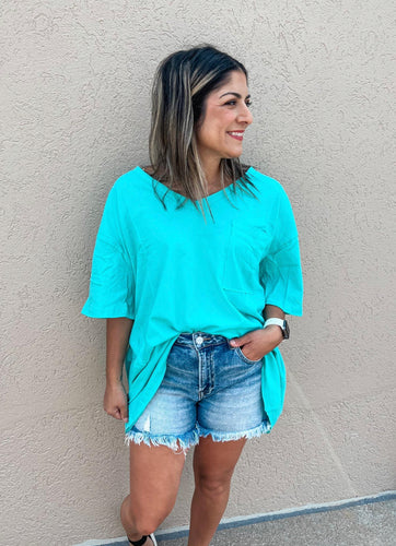 Edgy Boyfriend Tee | Ice Blue