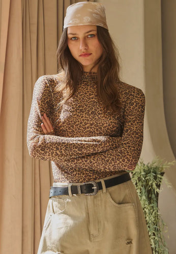 Leopard Mesh Top