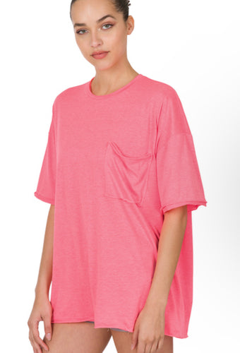 Casual Tee | Heather Fuschia