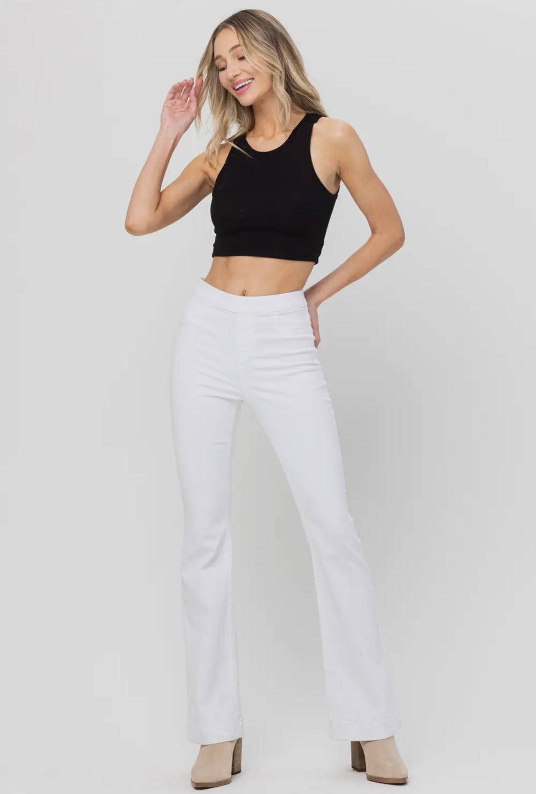 Jelly Flare White Jeans