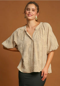 Downtown Feels Blouse | Taupe