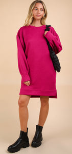 Quilted Babe Dress | Magenta