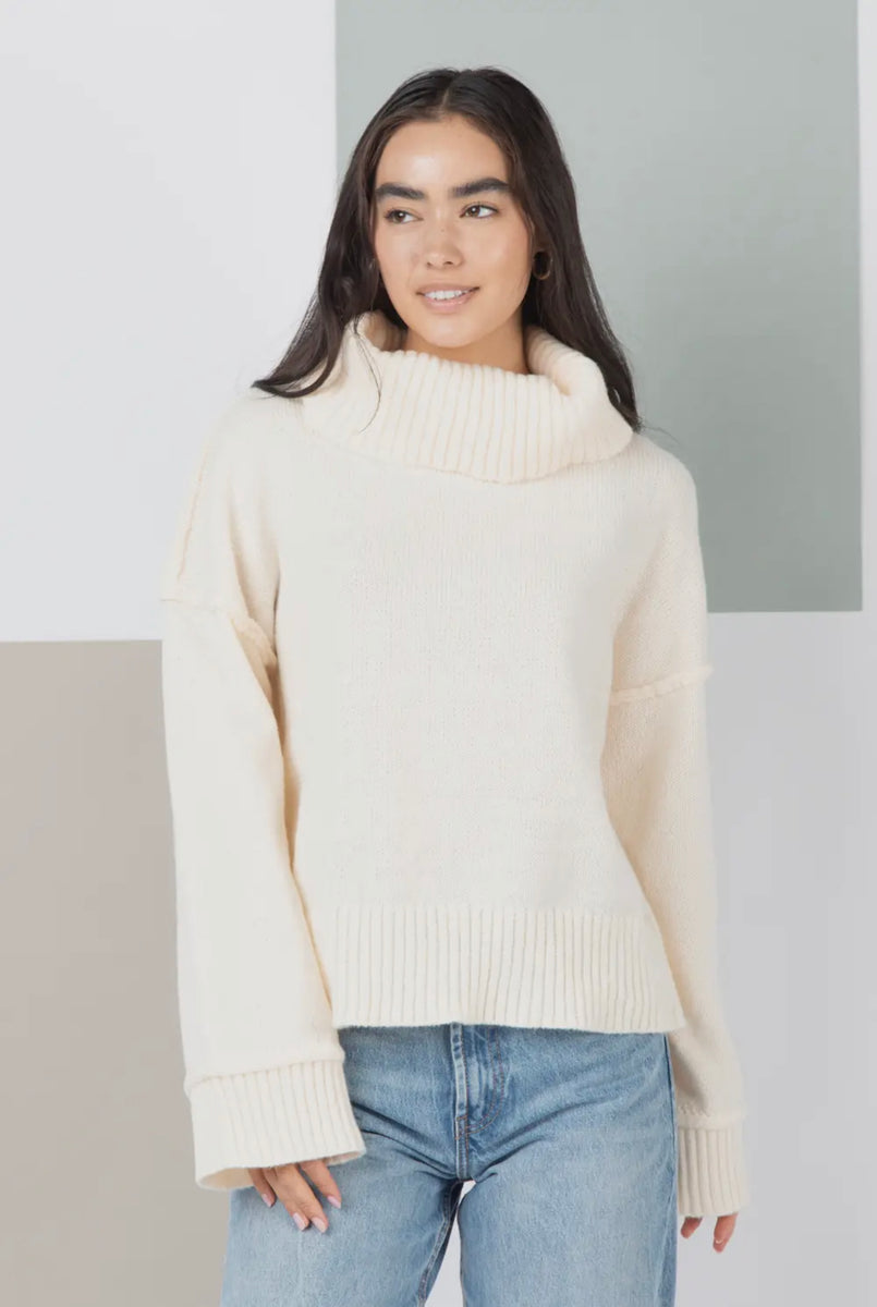 The Cozy Turtleneck Sweater | Cream – Madison Kate & Co.