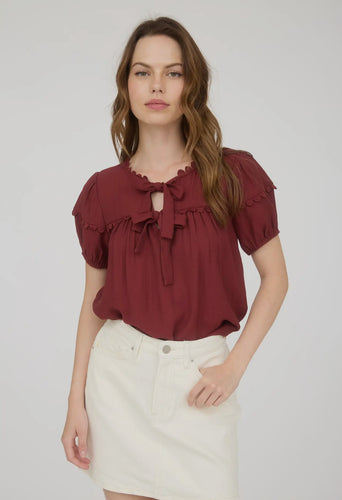 Talk You Out Of It Blouse | Crimson