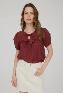 Talk You Out Of It Blouse | Crimson