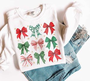 Christmas Bows Long Sleeve Tee