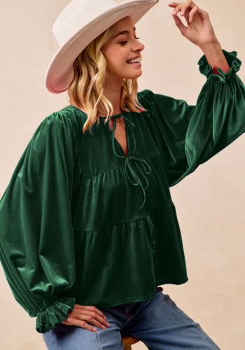 Velvet Blouse | Green