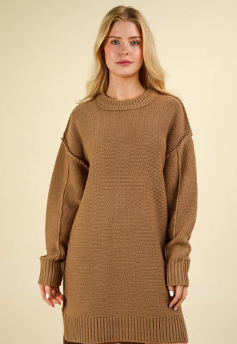 Christmas Sweater Dress | Mocha