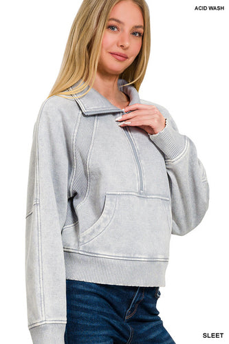 Caroline Zip Pullover | Sleet