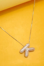 Load image into Gallery viewer, INITIAL PAVE RHINESTONE BUBBLE BALLOON NECKLACE | K